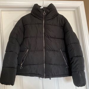 black puffer jacket